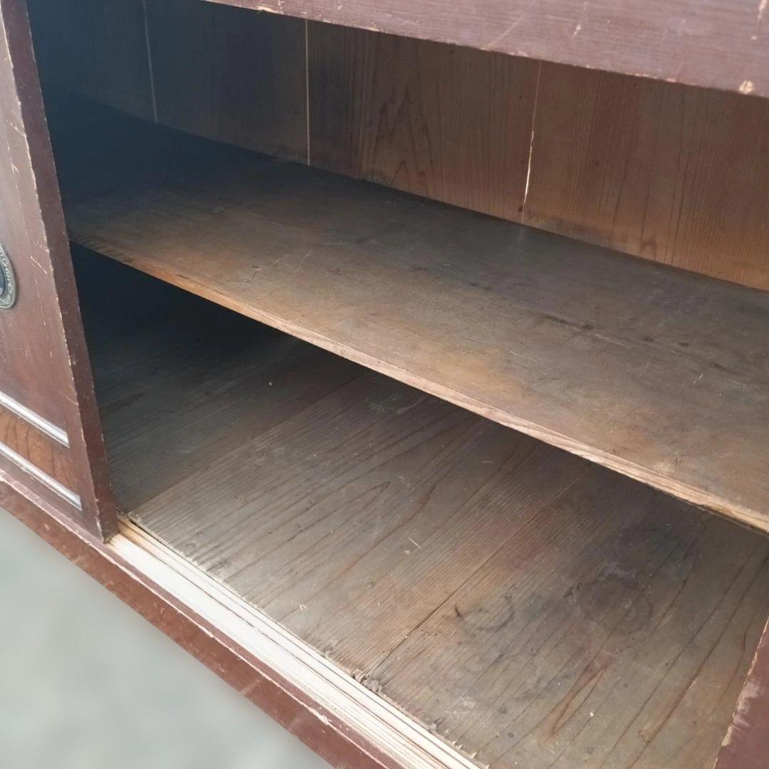 7542)水屋箪笥　茶箪笥　茶棚　昭和レトロ骨董