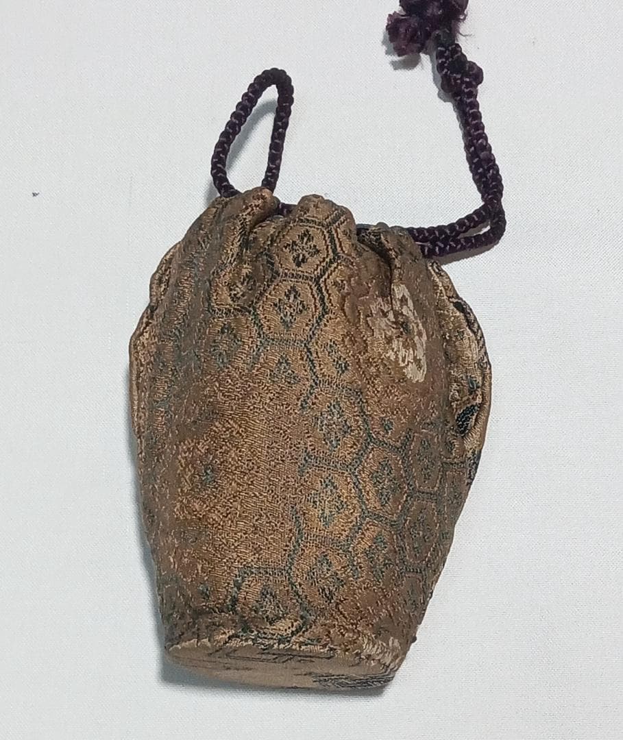 茶道具　時代物茶入　古瀬戸黒釉茶入　時代仕覆、時代箱付　骨董！！