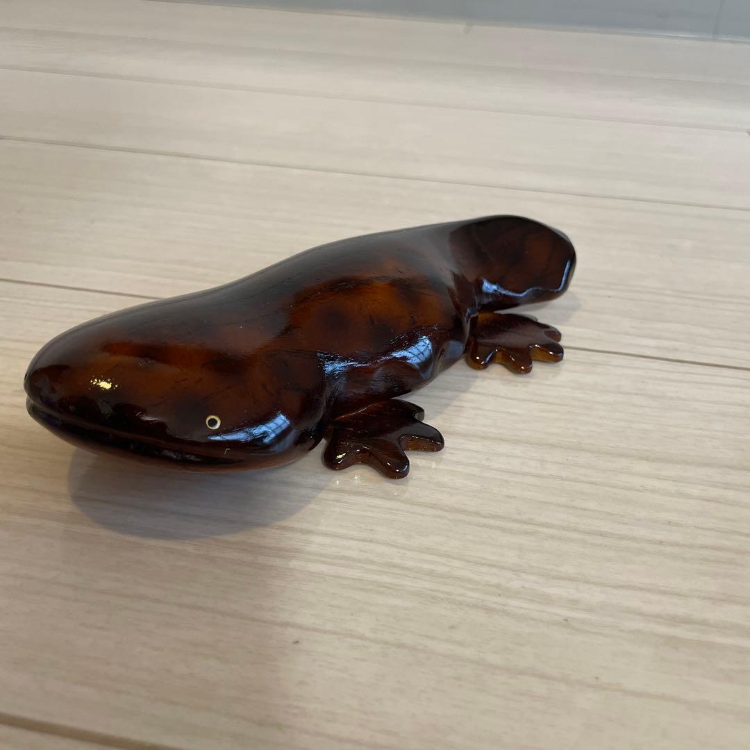 オオサンショウウオ　木彫り　軽井沢