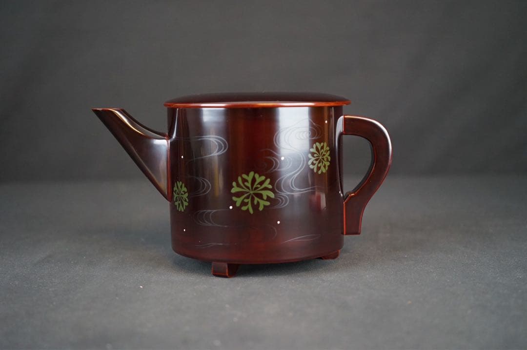 道場 江春 作 淡々斎好写し 溜塗 海松波 片口 水次 共箱 茶道具 水注 新品