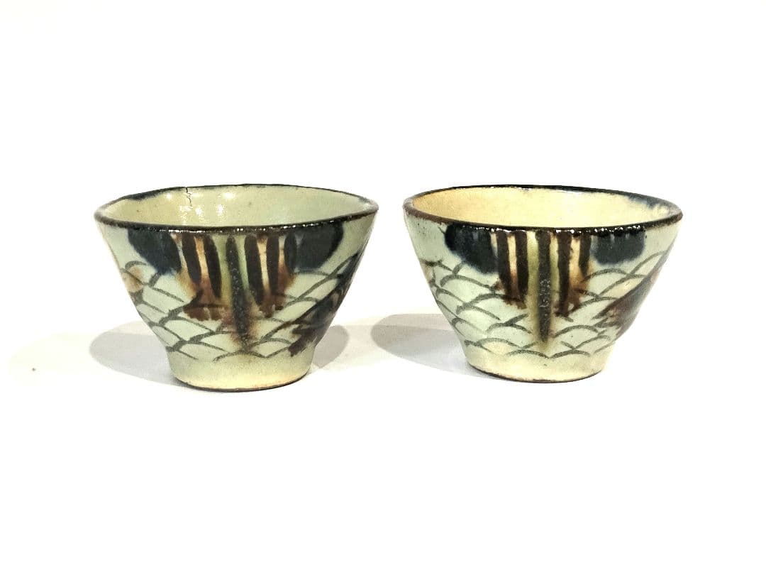 ❤【新品・未使用】琉球　沖縄　壺屋焼 　新垣栄一（陶栄） 酒器　お猪口2個