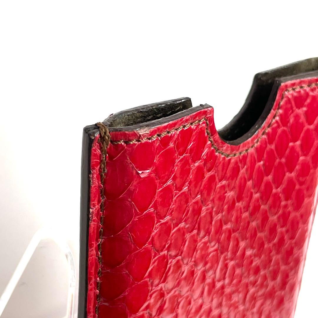 カルティエ Cartier パイソン スマホケース iPhone レッド 赤