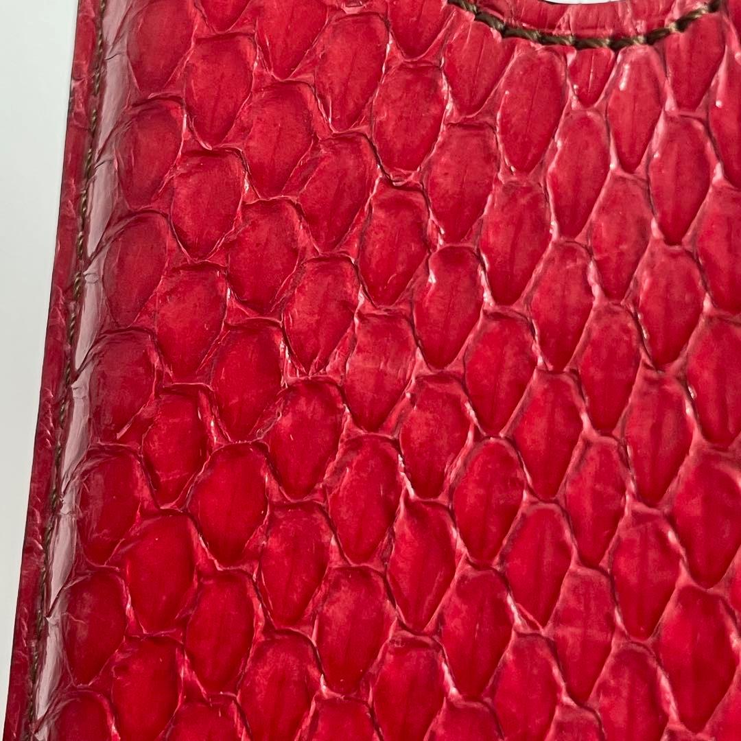 カルティエ Cartier パイソン スマホケース iPhone レッド 赤