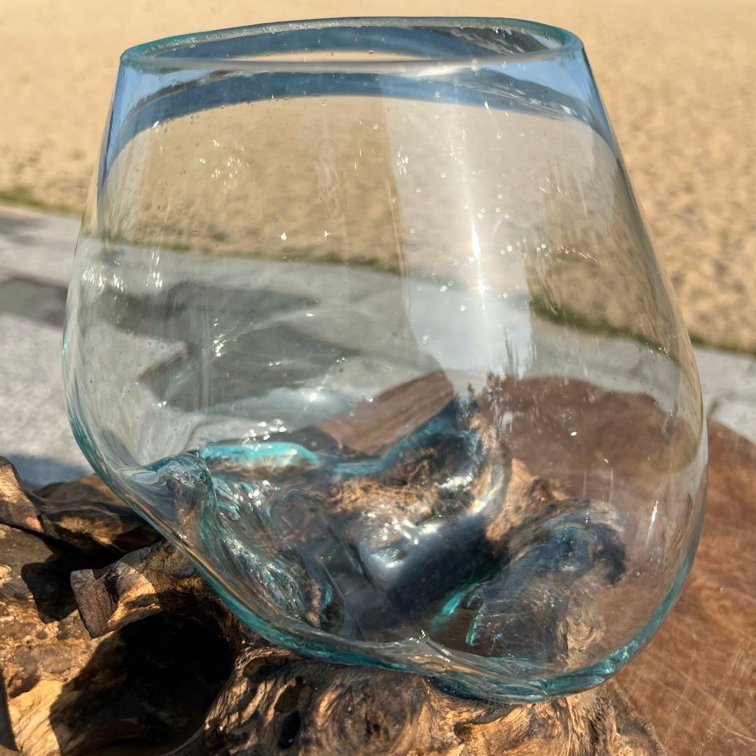 訳あり 流木ガラス オブジェ中Q 花瓶 金魚鉢 ガーデニング テラリウム 観賞魚