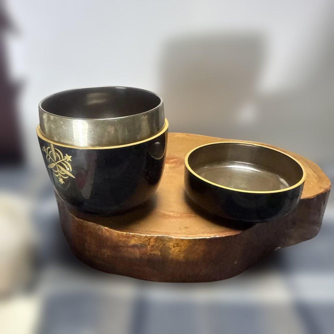 黒色螺鈿雪月花図蒔絵棗　珍しい内側銀漆塗り美品　箱無しの為格安にセール