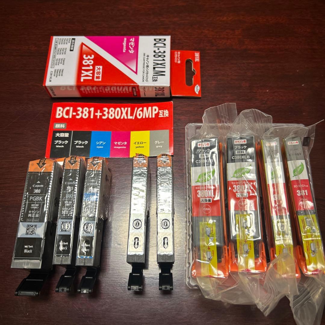 Canon純正品 BCI-381+380XL 5色10本　大容量ブラック3本含