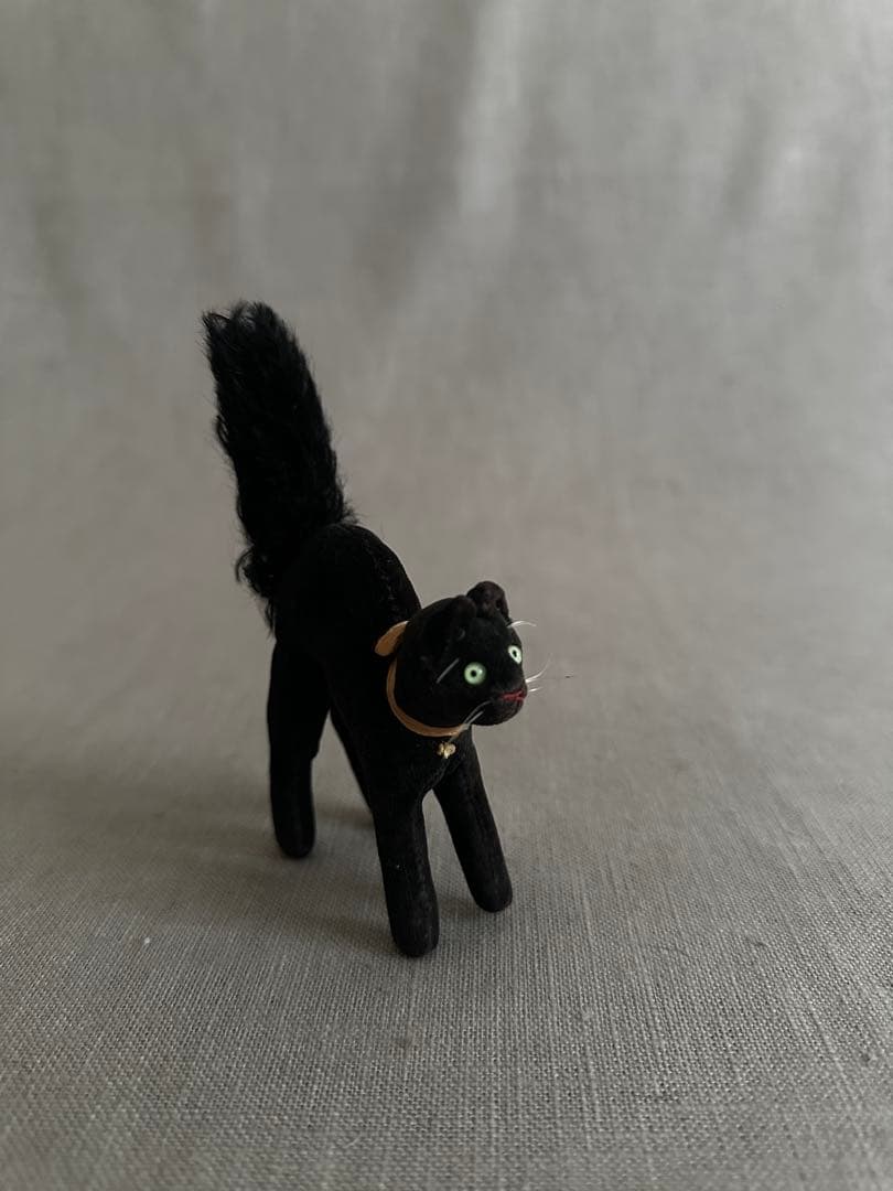 【最小】ヴィンテージ　ブラックキャット　トムキャット　シャウタイフ　置物　ドイツ