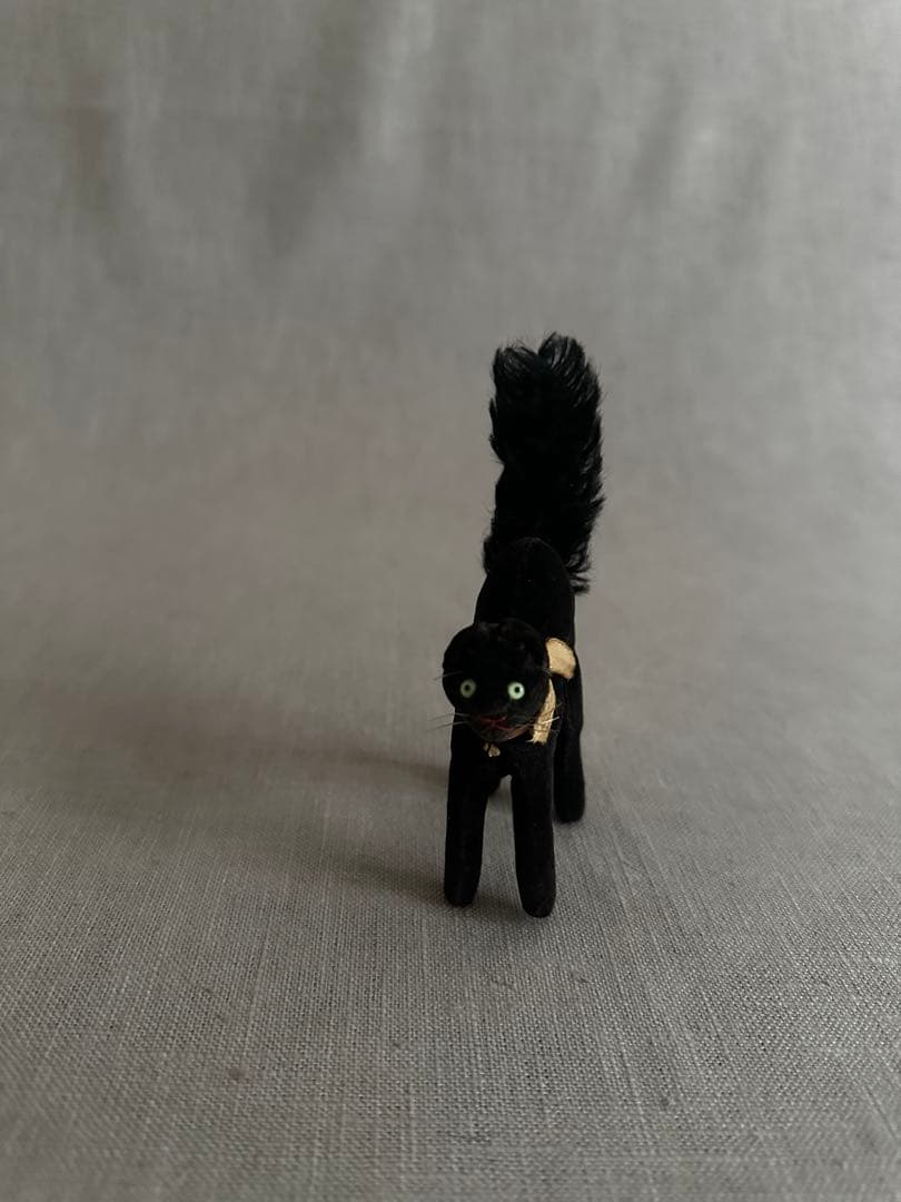 【最小】ヴィンテージ　ブラックキャット　トムキャット　シャウタイフ　置物　ドイツ