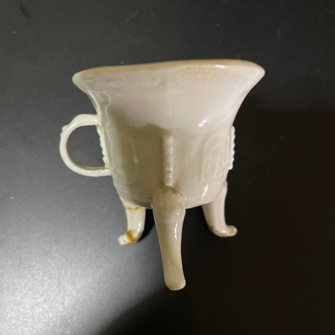 中国　白高麗　爵　爵杯　置物　直しあり