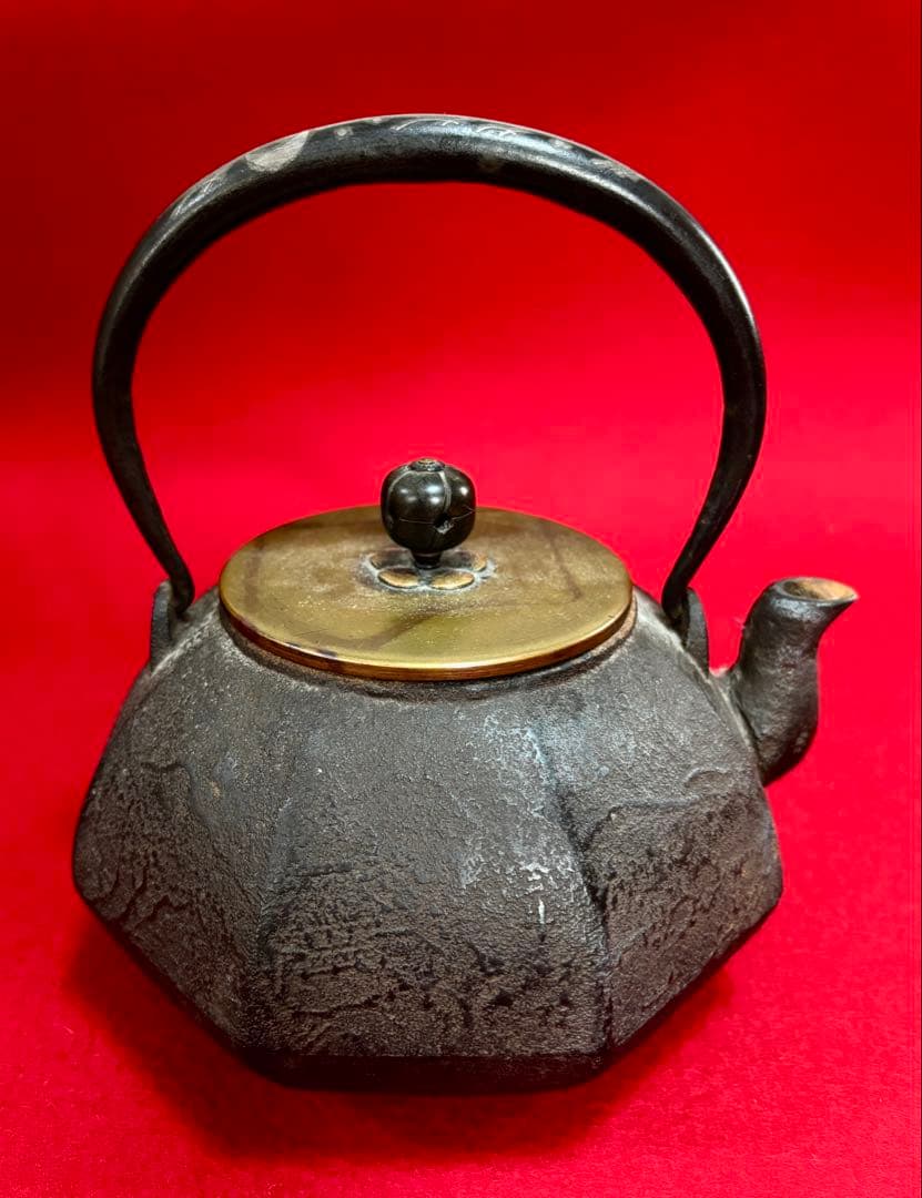 煎茶道具 近江八景図 鉄瓶 茶壺 急須 湯沸かし 茶器 茶道具 金属工芸