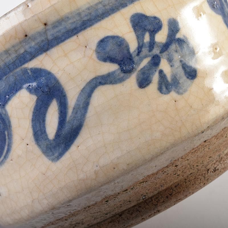 茶道具　野々村仁清作　染付　小茶碗　時代箱付　V　R8836