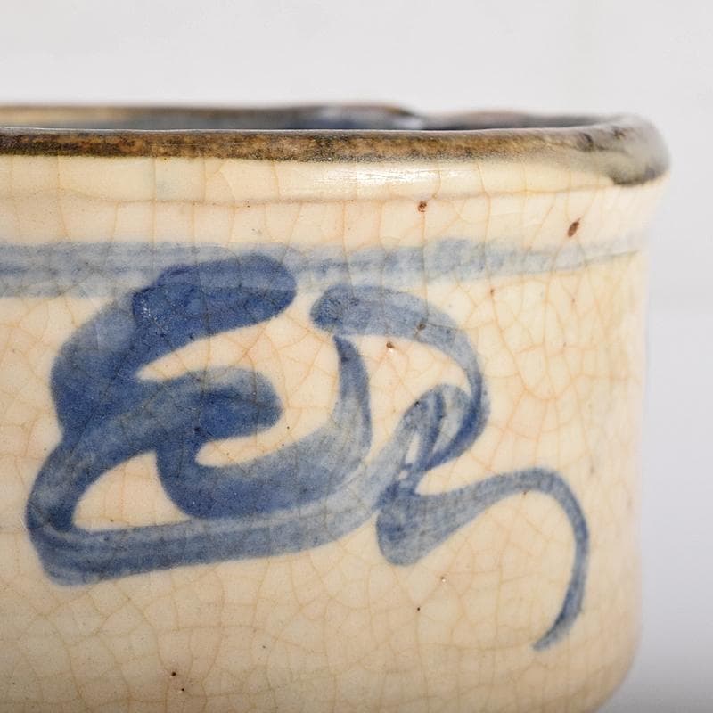茶道具　野々村仁清作　染付　小茶碗　時代箱付　V　R8836