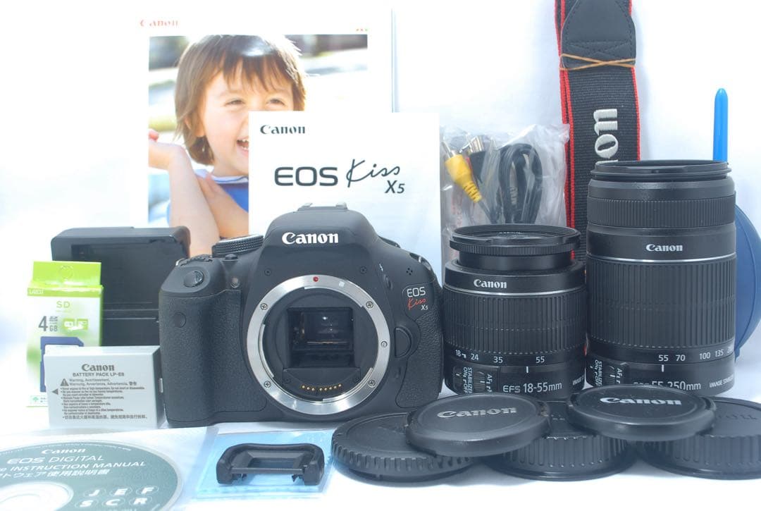 美品✨デジタル一眼レフ Canon ダブルレンズ kissx5 バリアングル液晶