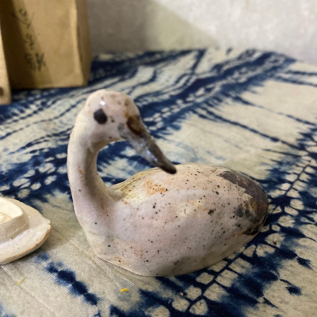 献上品？　時代　鶴　香合　茶道具