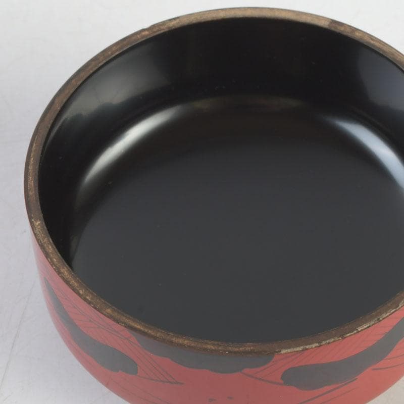 茶道具　塗師　岡本陽斎作　あけぼの棗　共箱　V　A30