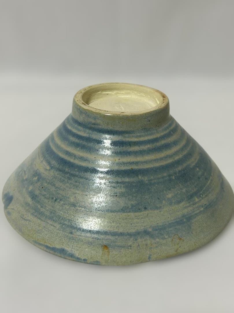 抹茶椀 平茶碗 作家 青 花弁縁 茶器 茶道具 茶の湯 在銘