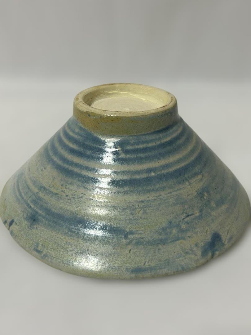 抹茶椀 平茶碗 作家 青 花弁縁 茶器 茶道具 茶の湯 在銘