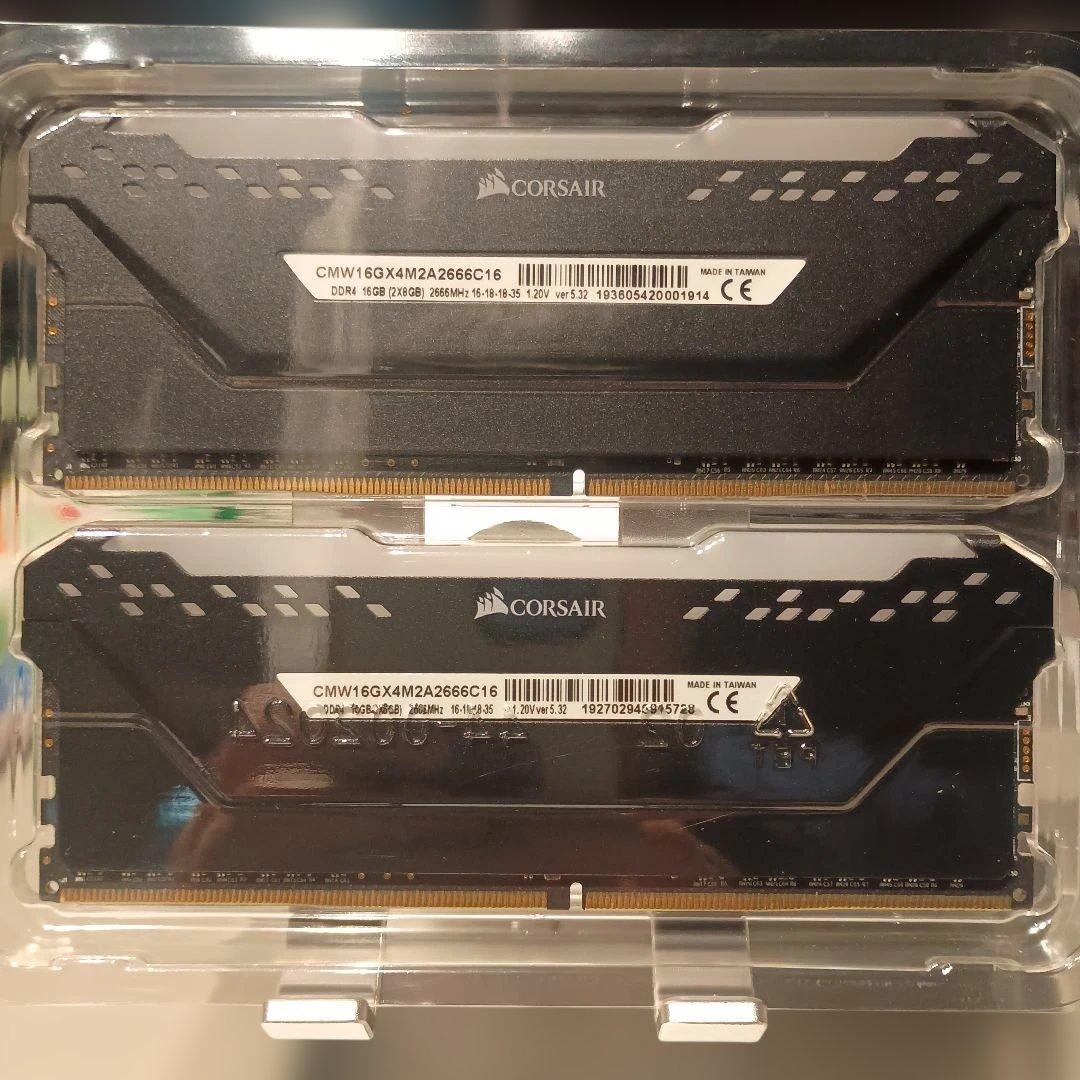 【動作確認済】CORSAIR DDR4 2666MHz 8GBx2