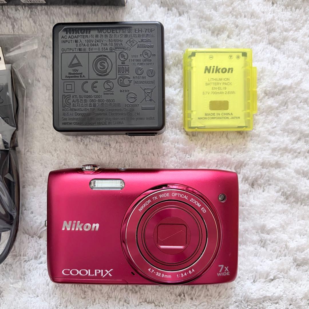 美品【動作確認済】Nikon ニコン COOLPIX S3400 レトロコンデジ