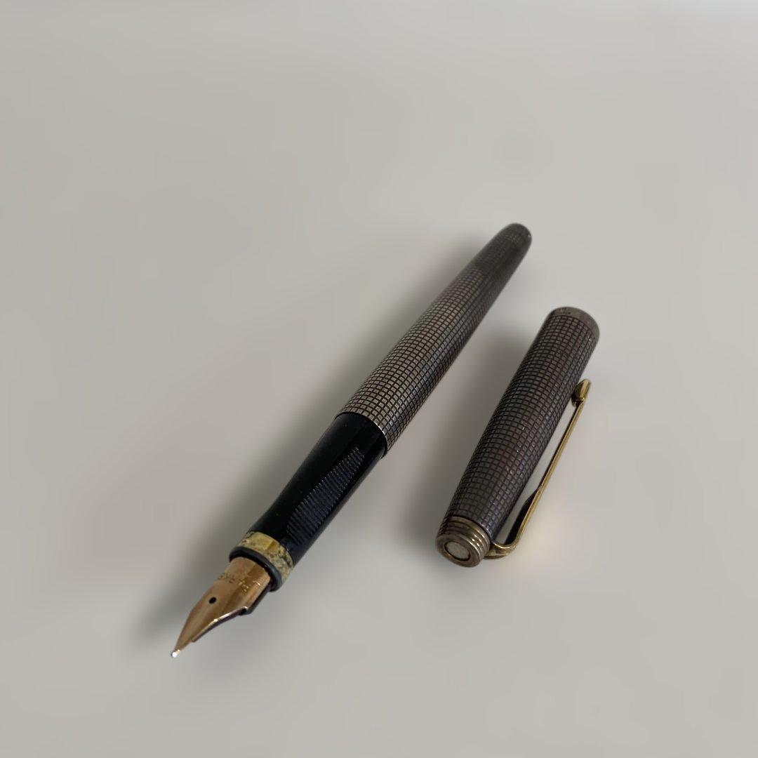 PARKER パーカー万年筆 スターリングシルバー 金色クリップ 14K