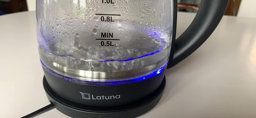 電気ケトル ガラス ケトル 湯沸かしケトル LEDライト付 電気 ポット 【コA