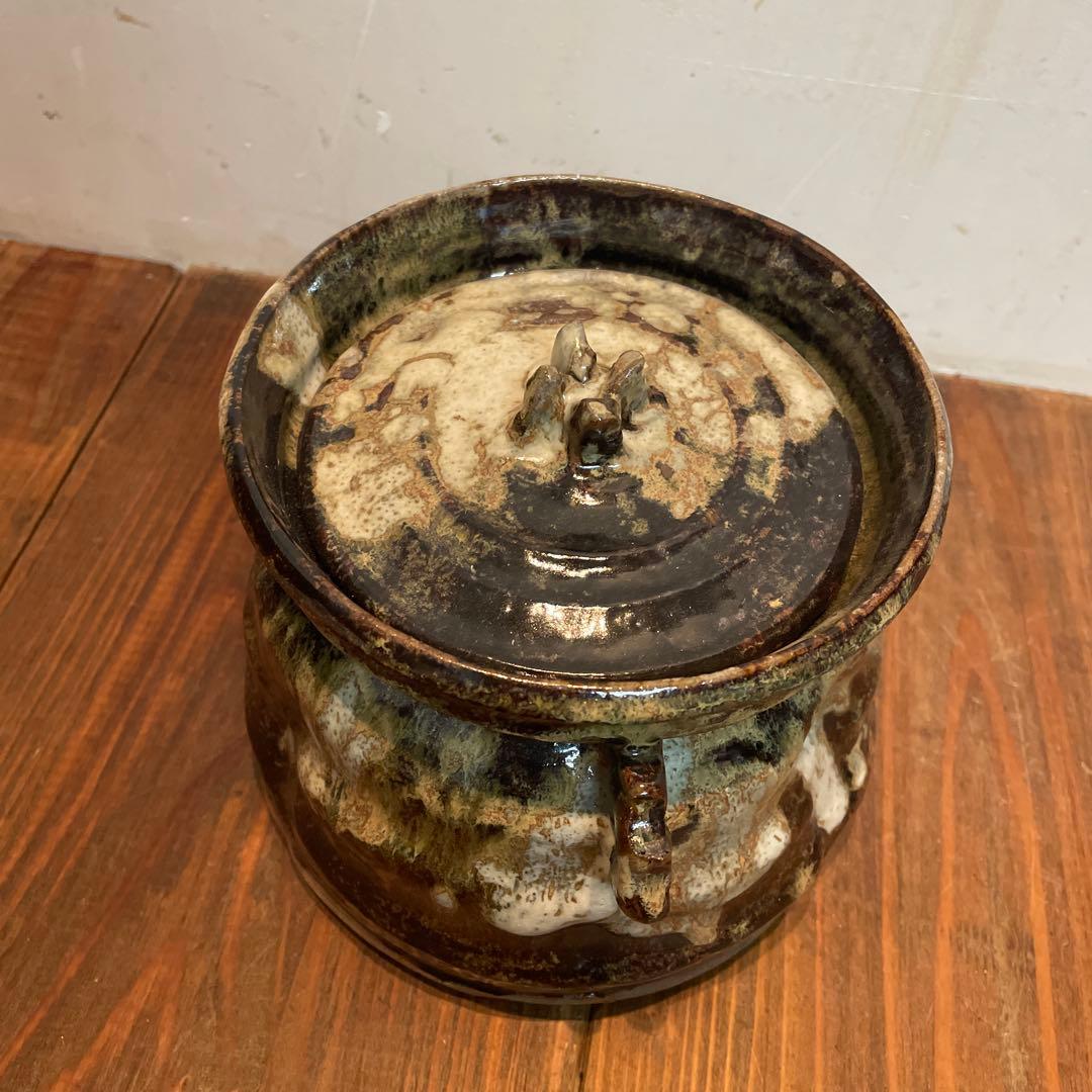 美品　茶道具　唐津　水指し　茶道　焼物　陶芸　耳付水指し　印象的な色合い