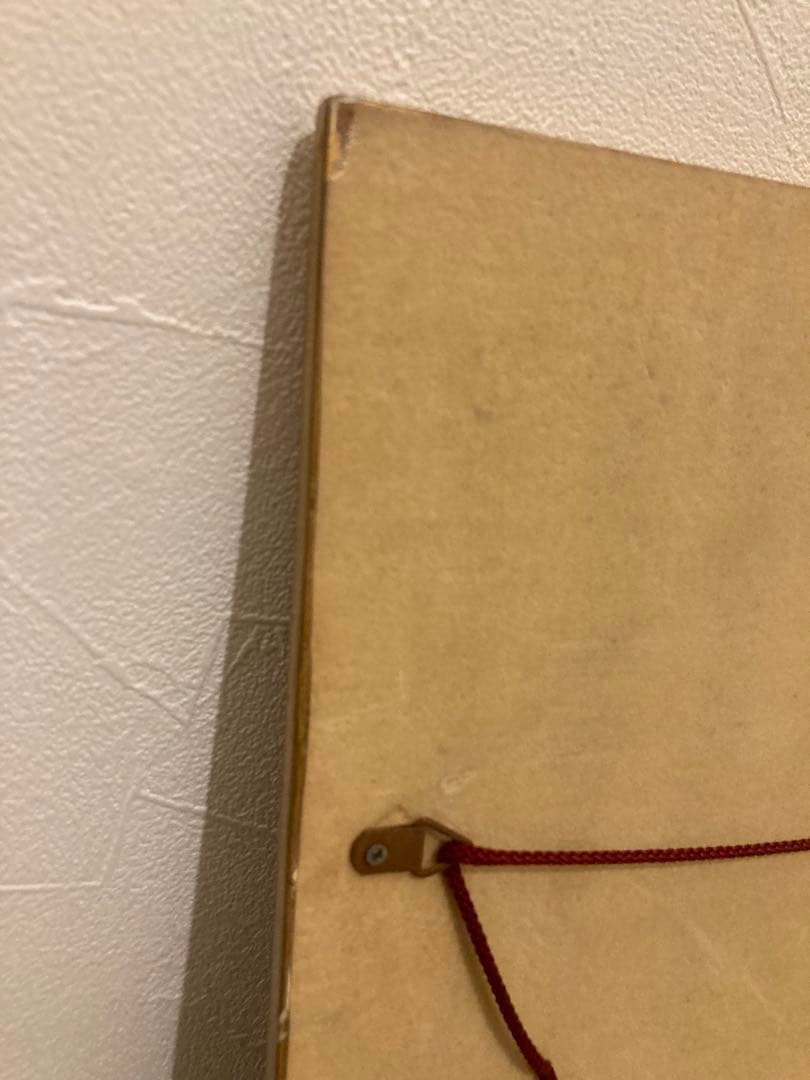 子供と犬の絵画 金色フレーム