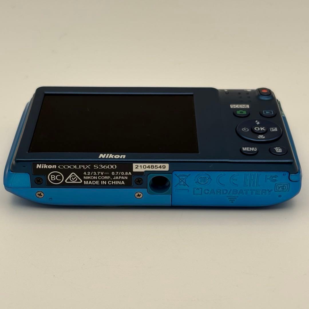 Nikon ニコン COOLPIX S3600 コンデジ ブルー 動作品 訳あり