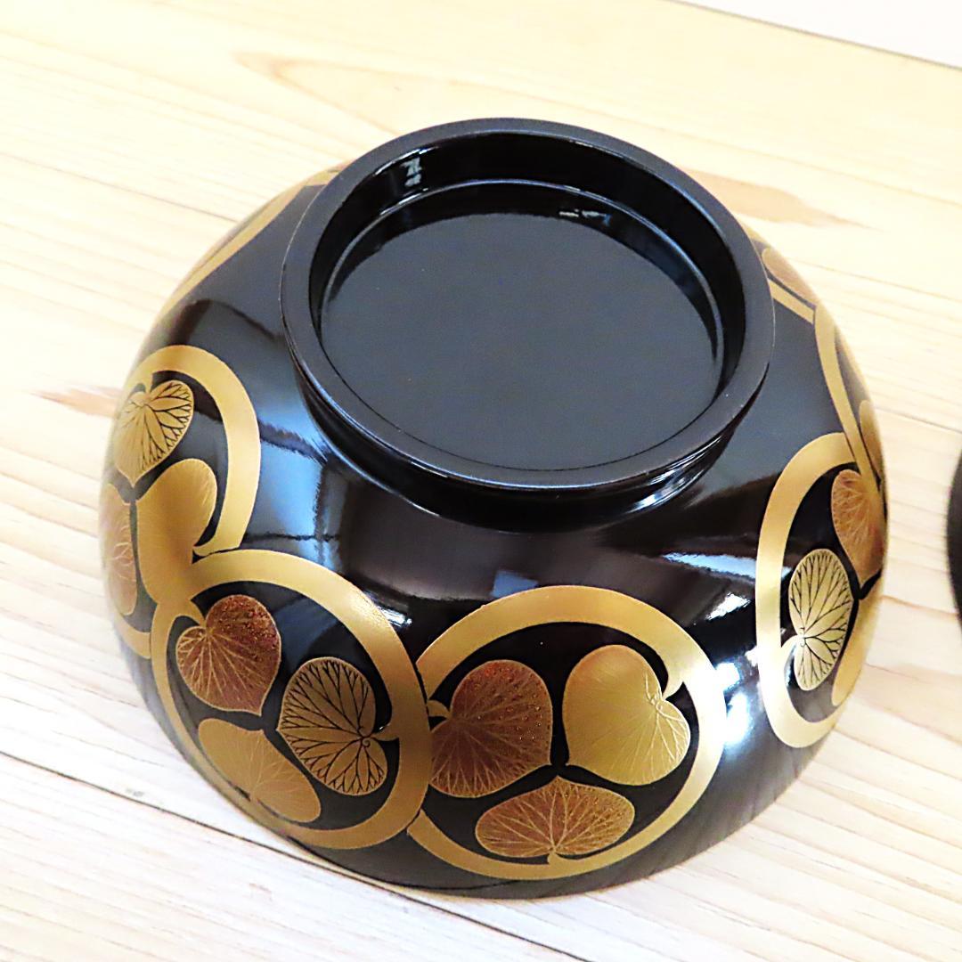 尾張藩　徳川家三つ葉葵紋蓋椀（茶碗・重箱・蒔絵・食籠・大名道具）