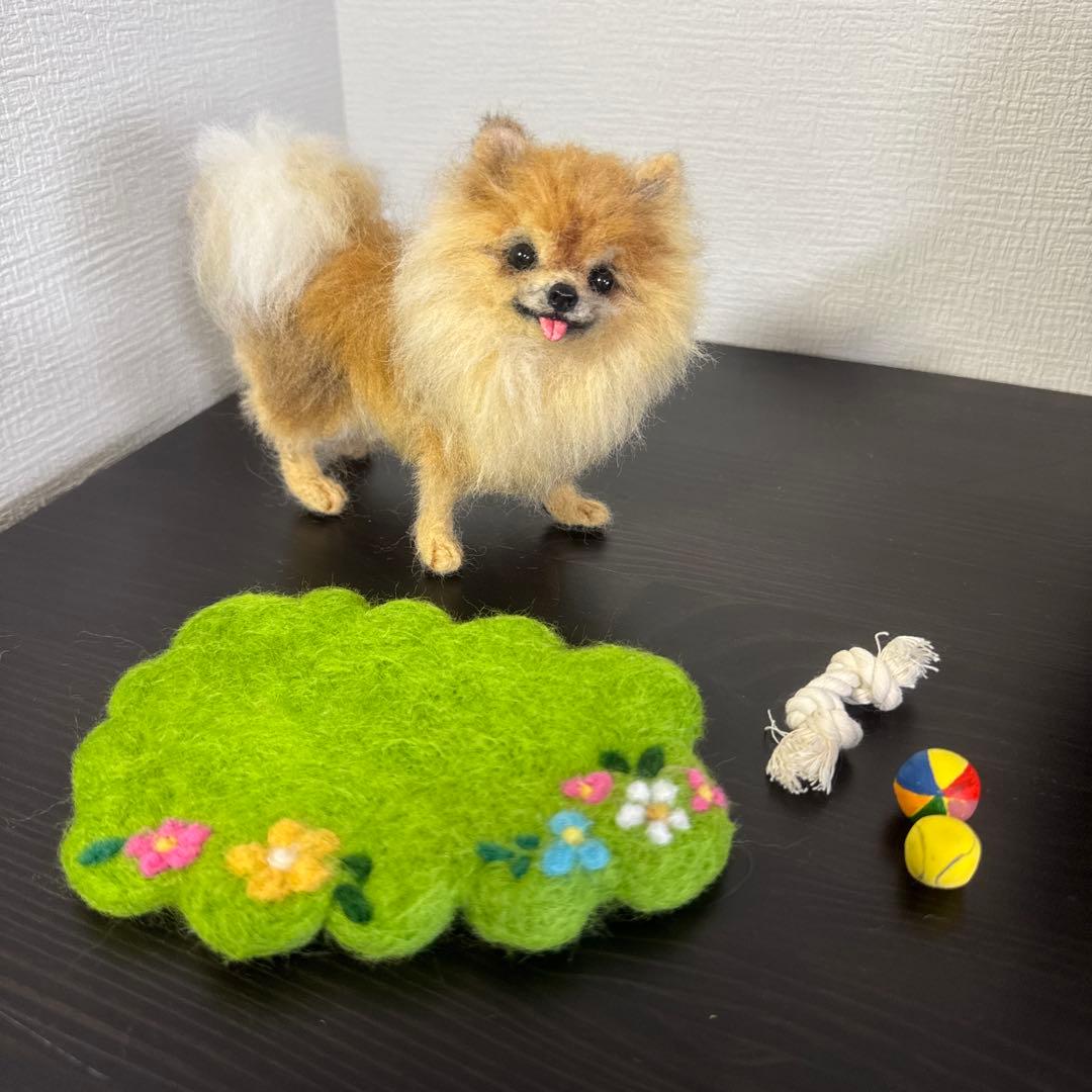 わたわたペット　羊毛フェルト作品　ポメラニアン　レッド　フォーン