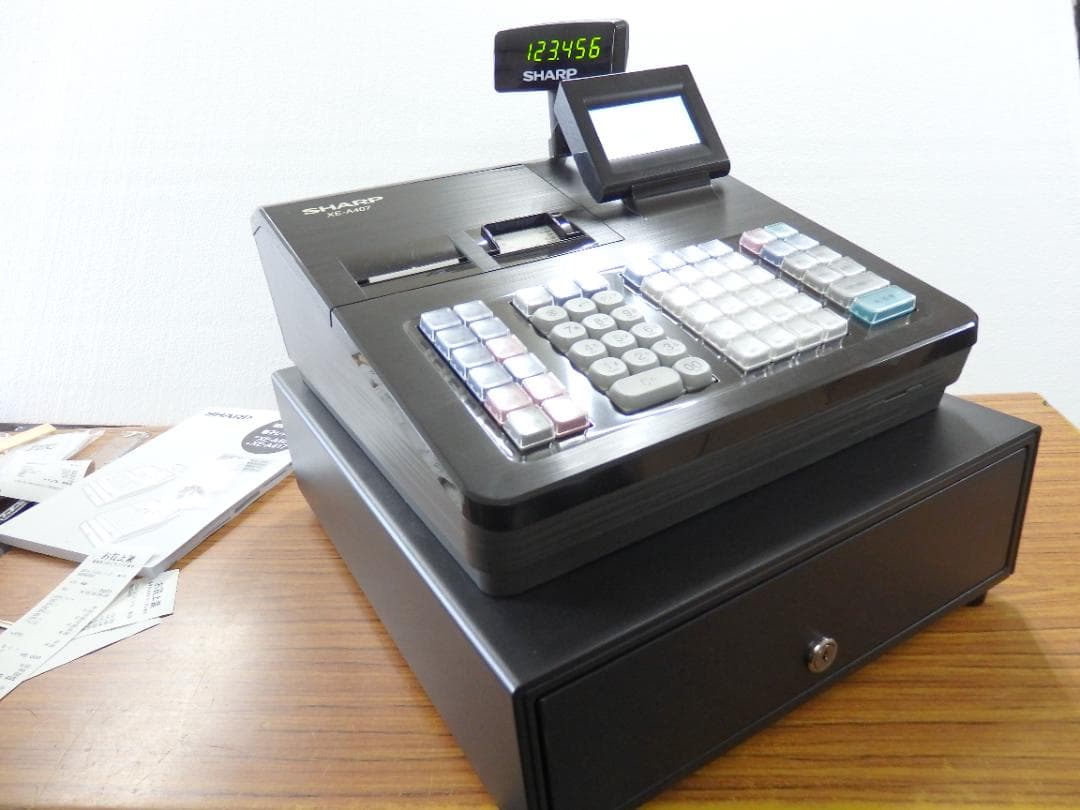 4220 美品 設定無料 SHARP XE-A407 レジスター オートカッター