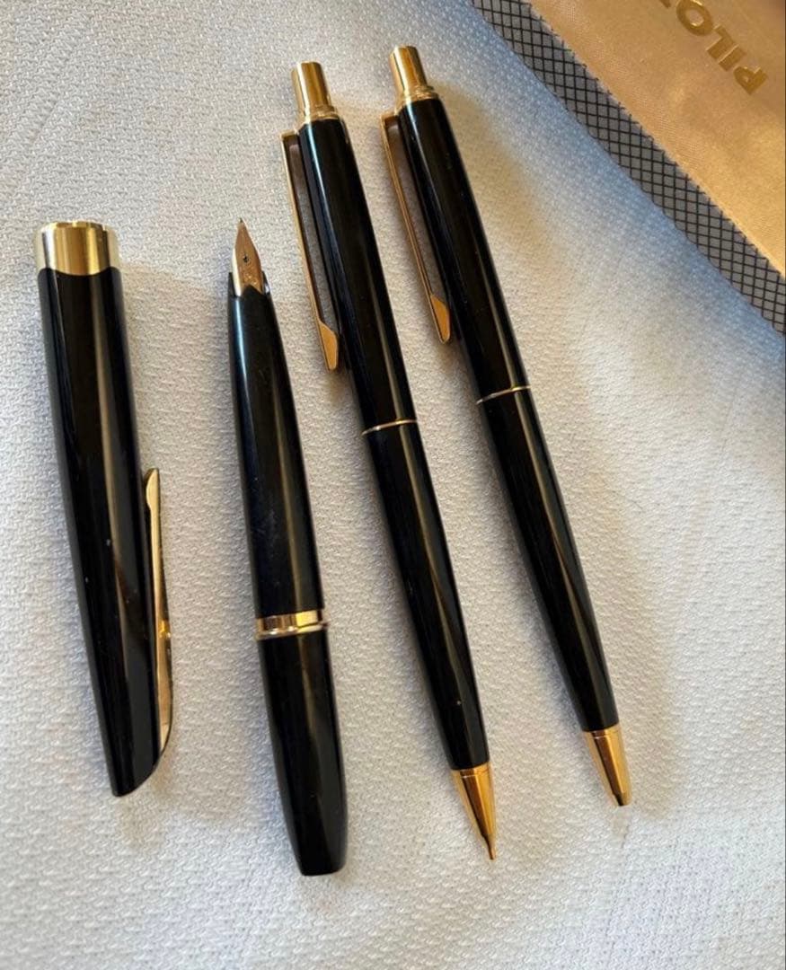PLATINUM 18K 万年筆 ＋ PILOT ボールペン・シャープペン 3本