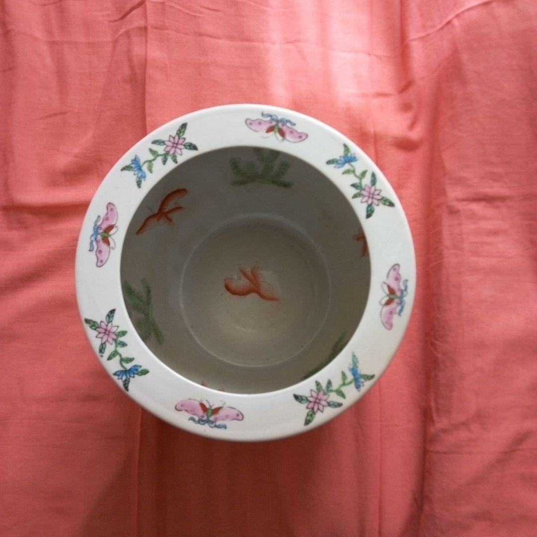 陶器　鉢　植木カバー　金魚鉢　火鉢　シノワズリ　工芸品