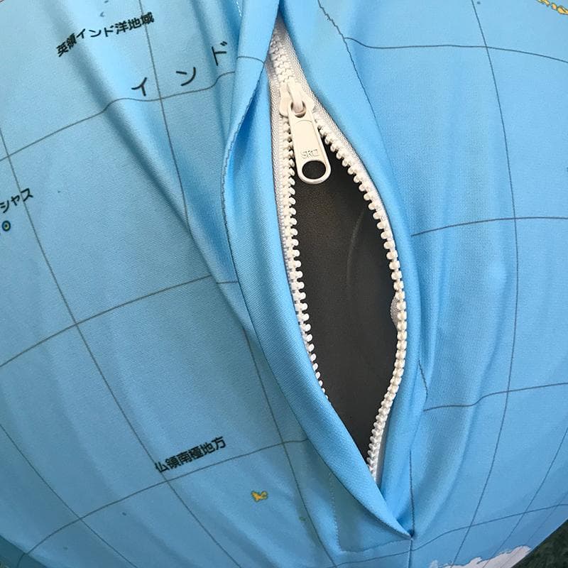 地球儀　バランスボールカバー　 55cm用（色：ブルー）