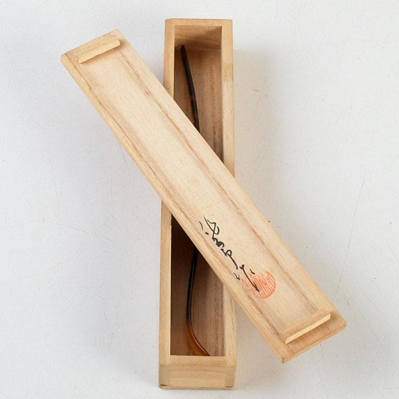 茶道具　鼈甲製　茶杓　在銘　共箱　M　9388