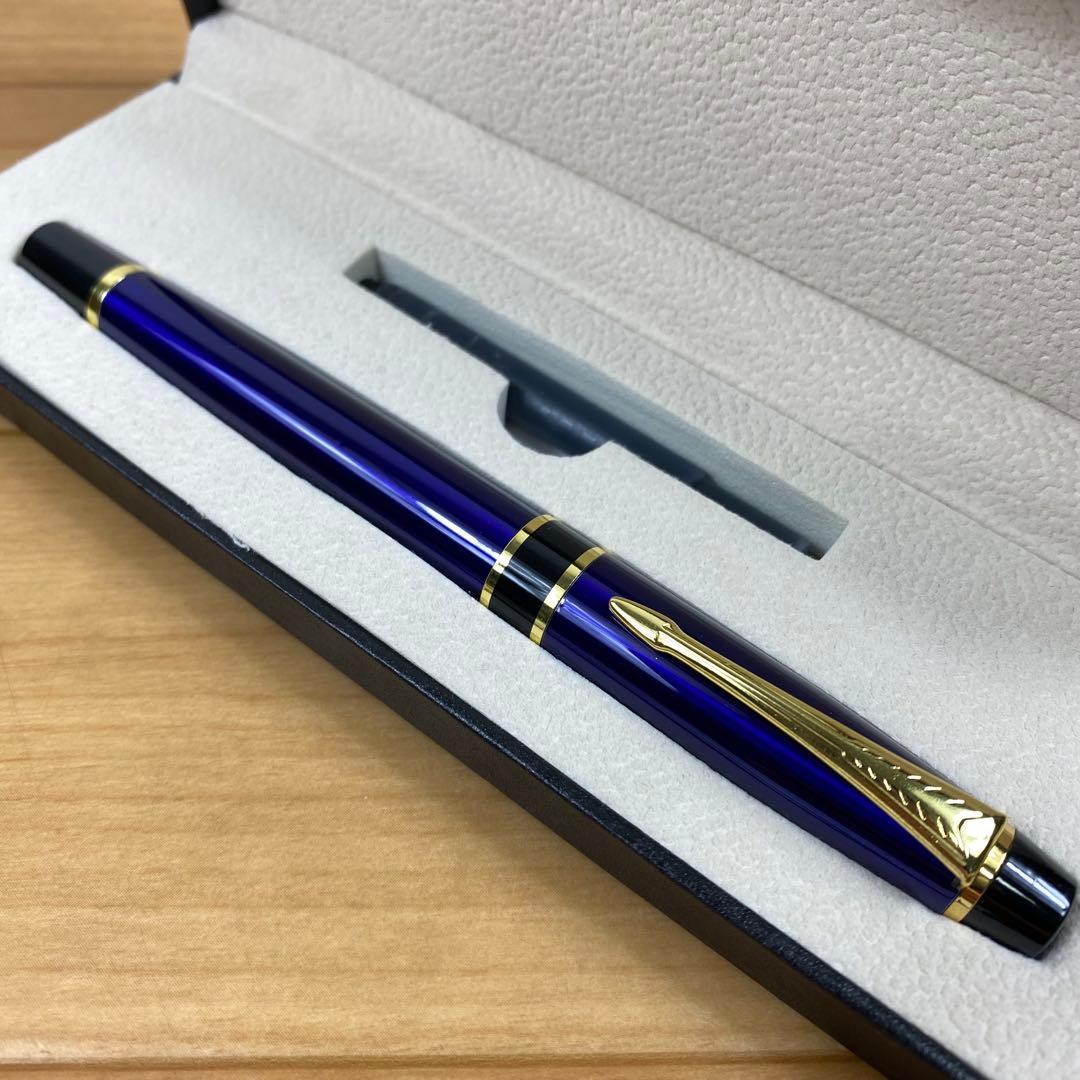 【新品未使用】PARKER 万年筆 ブルー×ゴールド IRIDIUM POINT