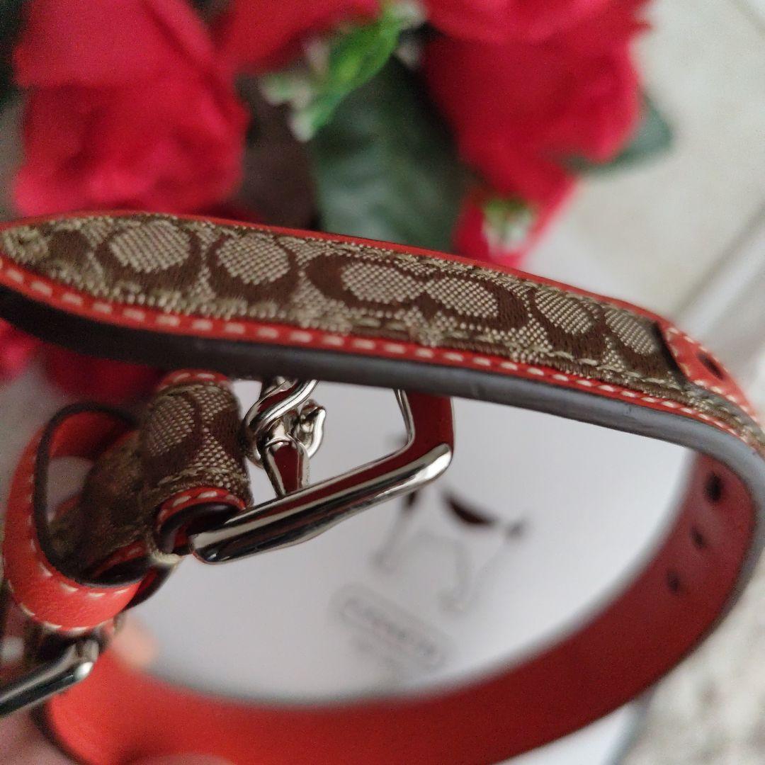 新品　コーチ　COACH　犬　首輪　小型犬　XS　シグネチャー　赤