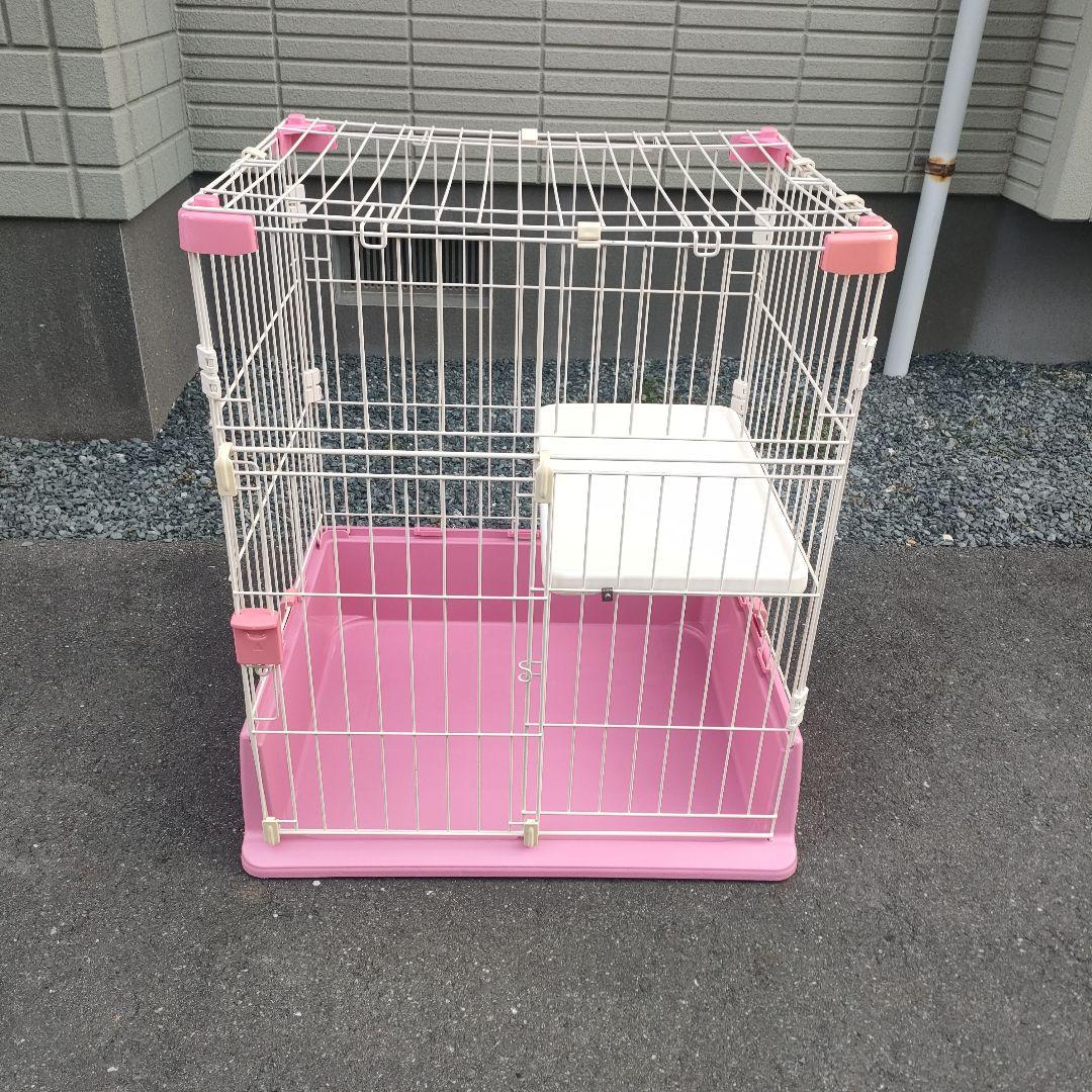 Richell 猫用 ラクリーンケージ 700H ピンク ペットゲージ