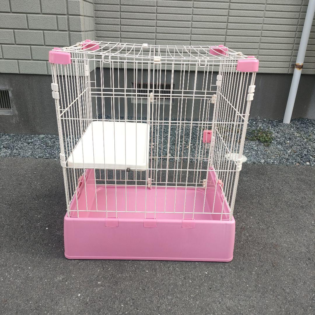 Richell 猫用 ラクリーンケージ 700H ピンク ペットゲージ
