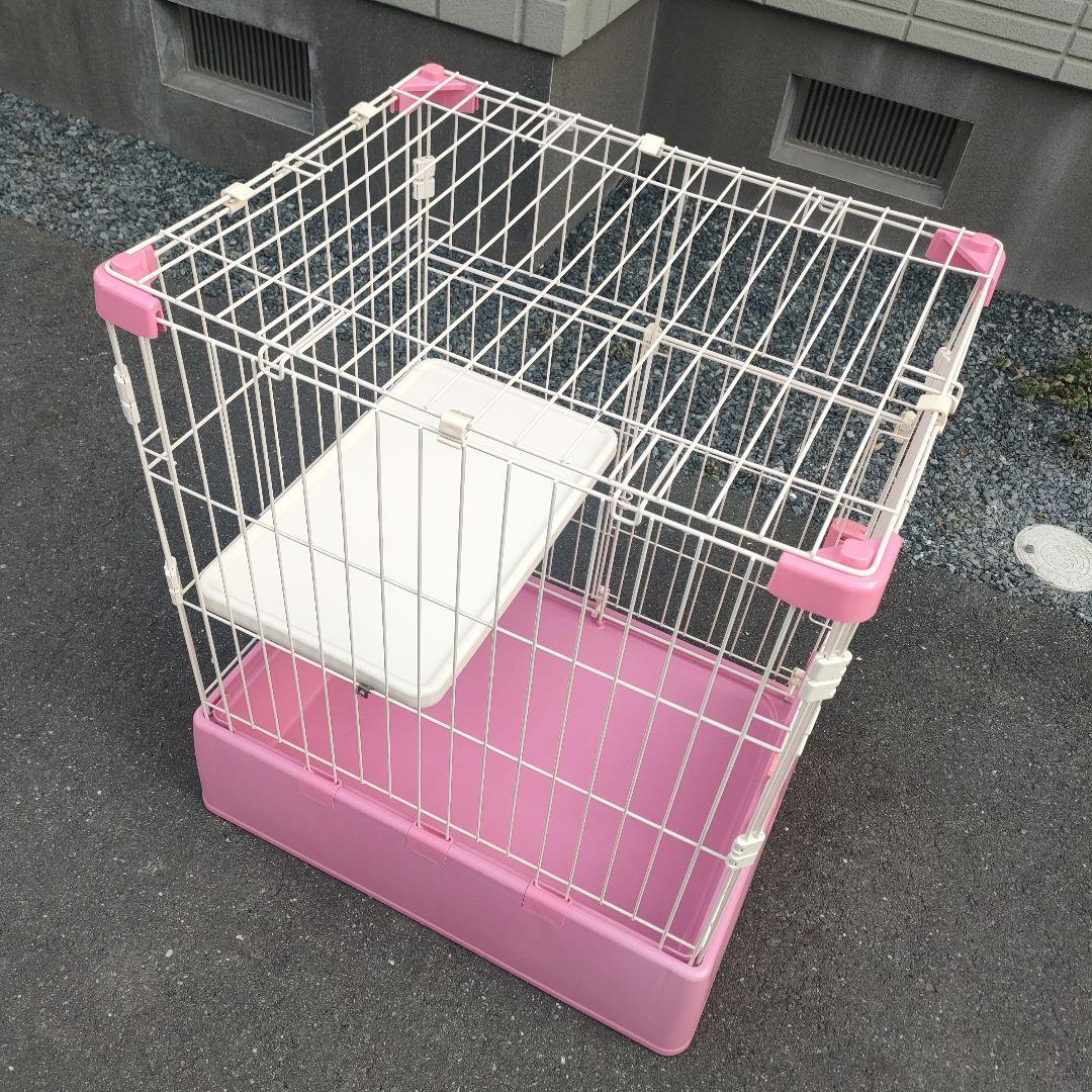 Richell 猫用 ラクリーンケージ 700H ピンク ペットゲージ