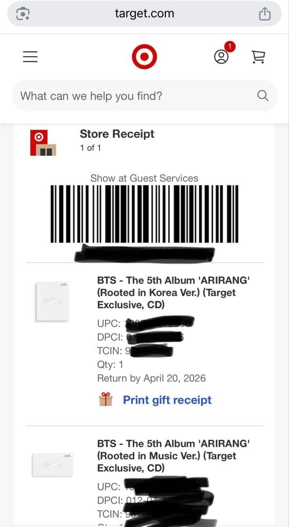 BTS ARIRANG Target US限定 トレカ ジョングク グク