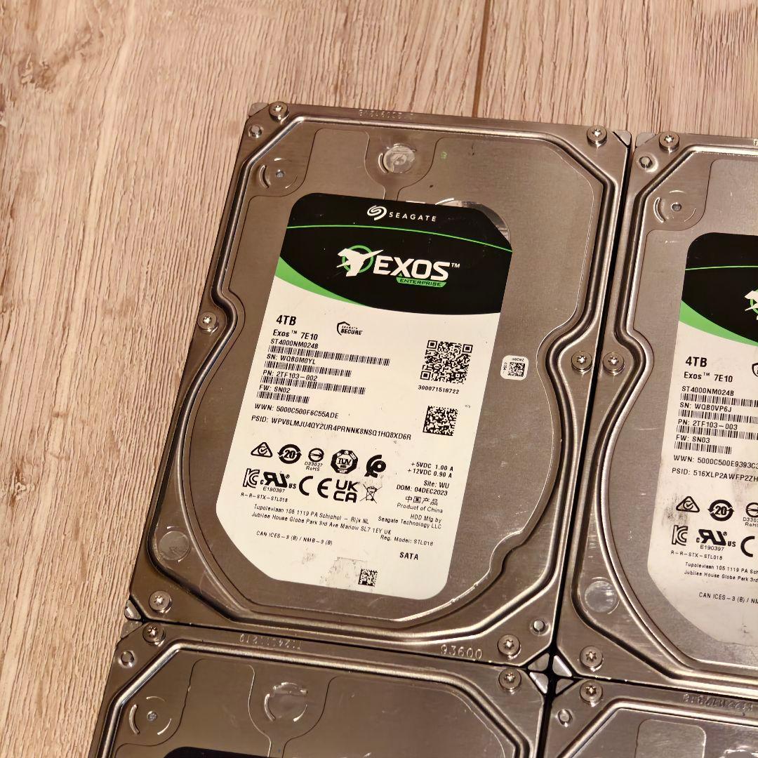 計16tb 1万時間↓ SeagateExos 7E10 4TB×4 台数調整〇