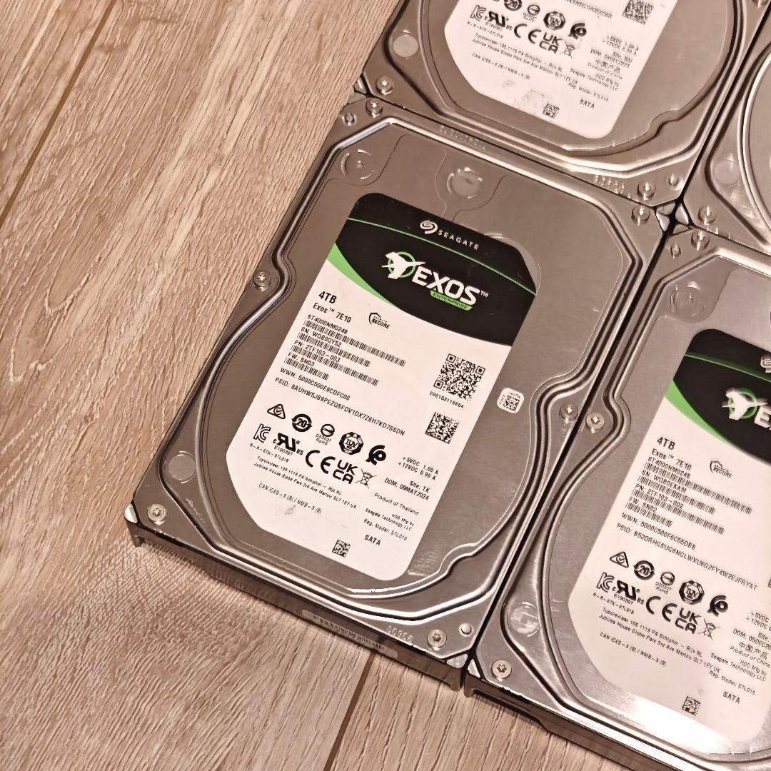 計16tb 1万時間↓ SeagateExos 7E10 4TB×4 台数調整〇