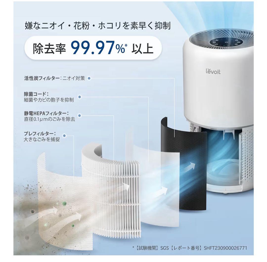 未使用フィルター付き Levoit 空気清浄機 本体 + フィルター