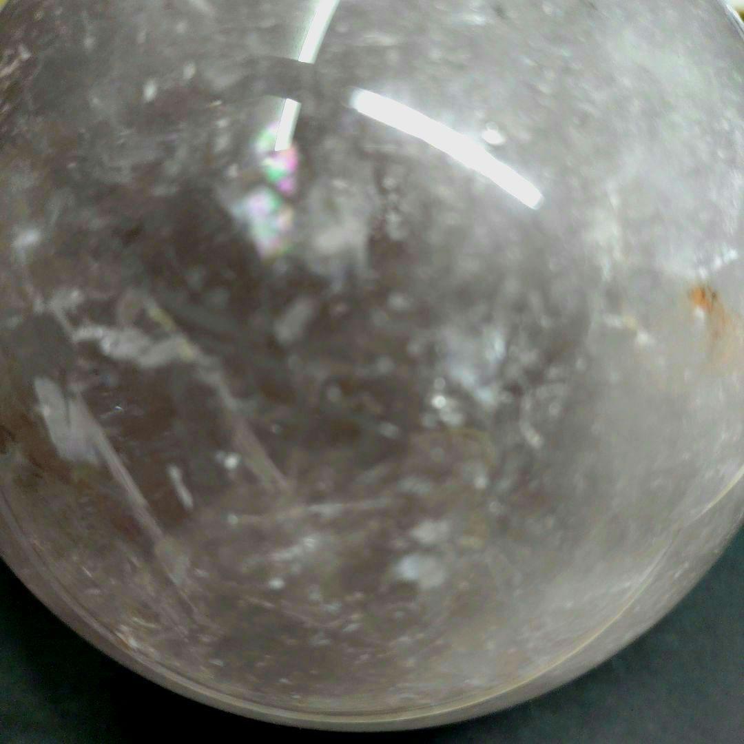 【割引大特価】希少☆ライモナイトインファントムアメジスト丸玉1.3Kg　木製台座