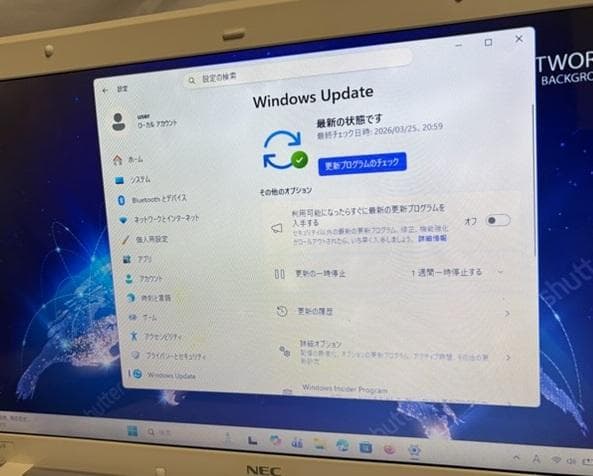 Windowsノート本体 NEC LS150F2P2W/Win11/SSD 120GB/core i5