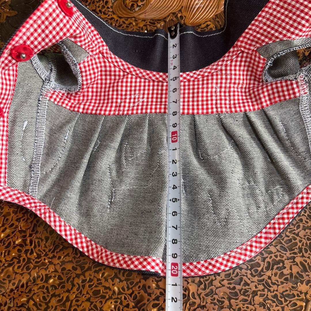 デニム 花柄刺繍 ワンピース 犬服