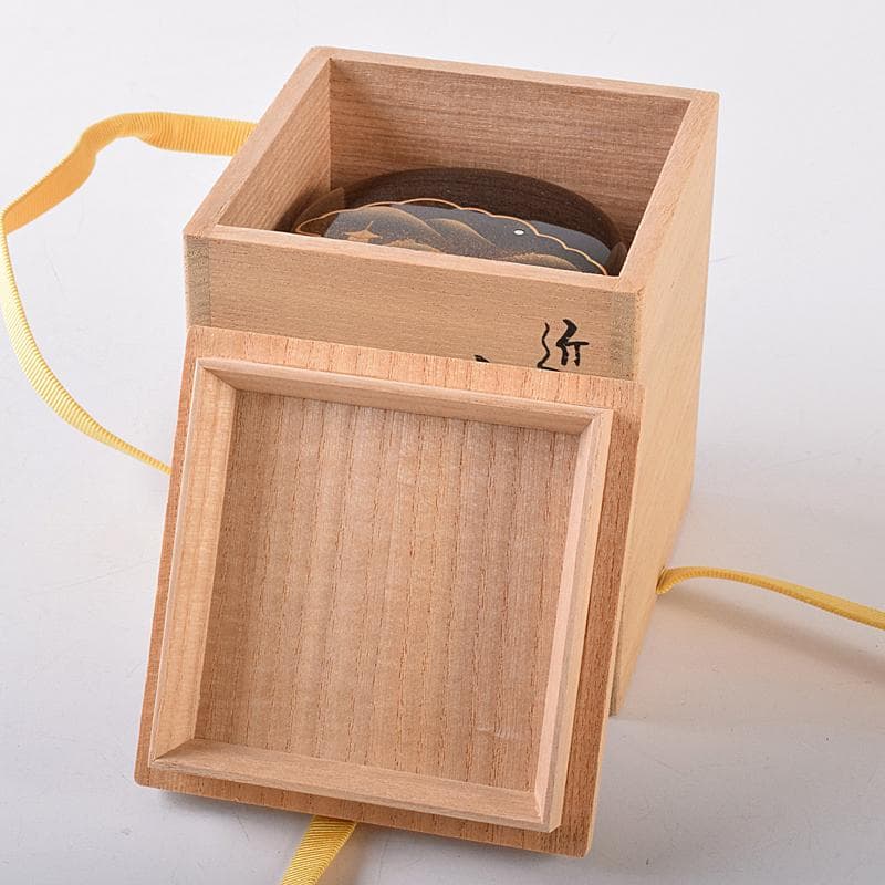 Gojyo　（一平）作　近江八景蒔絵　内銀溜　棗　共布共箱　F　R7952