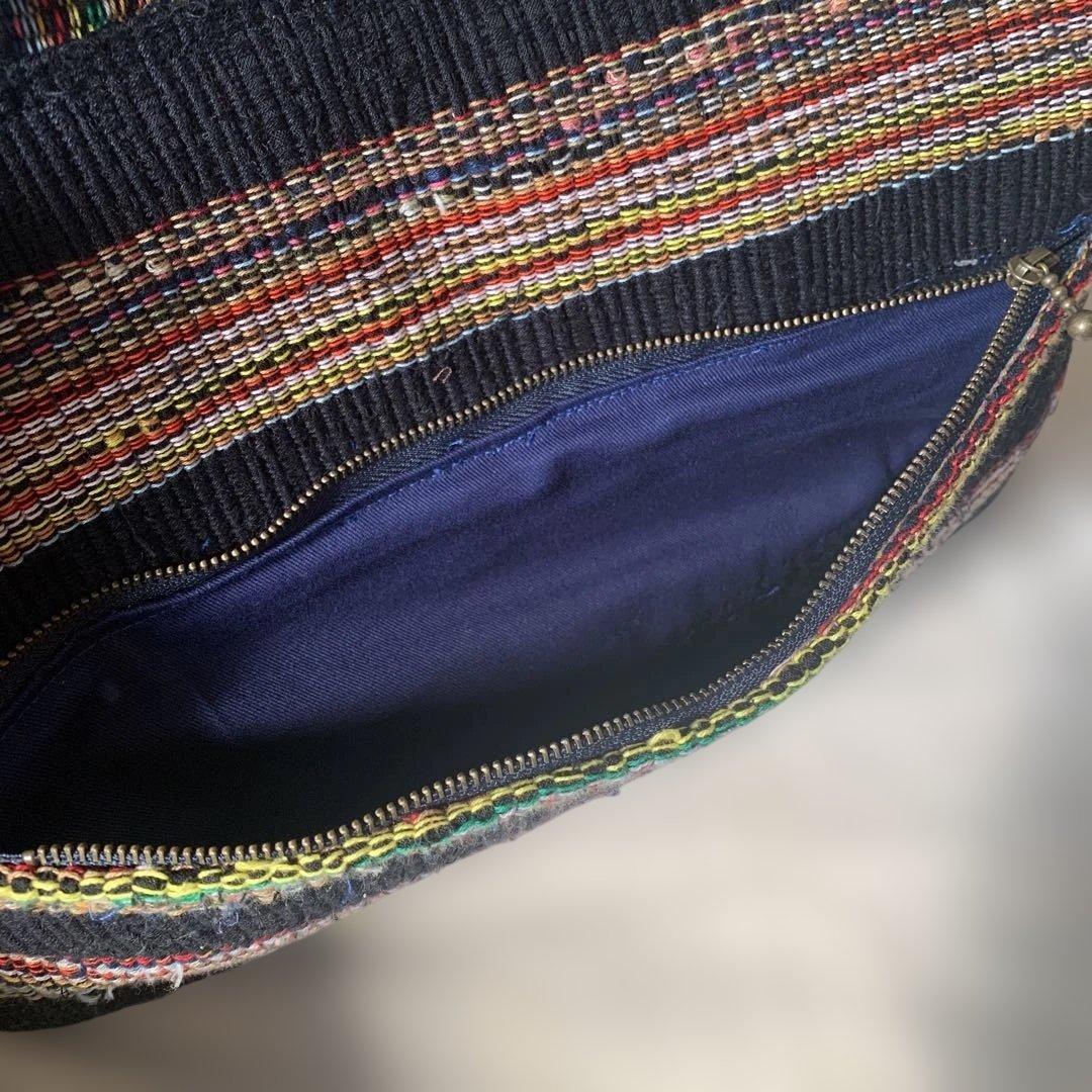 裂き織り　ハンドメイド　トートバッグ
