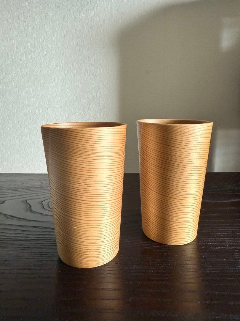 秋田 大館 曲げわっぱ 老舗「栗久」 ビアカップ 小 2ヶ入 未使用品